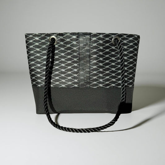 The Laine Tote in Silver & Black