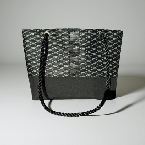 The Laine Tote in Silver & Black