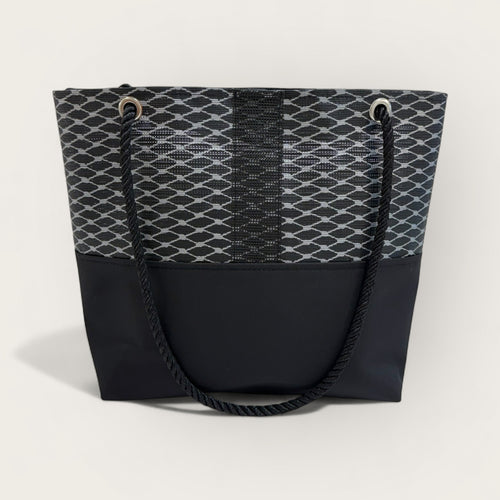 Silver & Black Metallic Tote