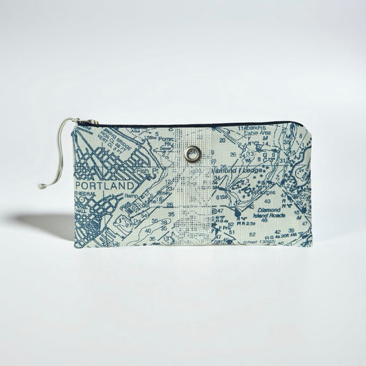 Casco Bay Chart in Sailor Blue Clutch