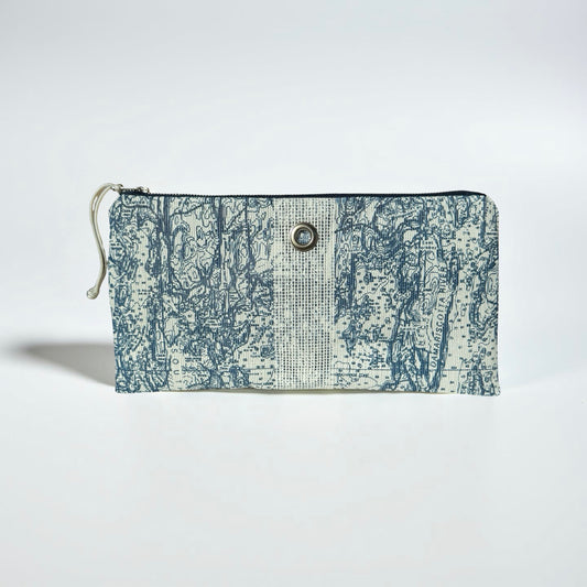 Boothbay Harbor Chart in Sailor Blue Clutch