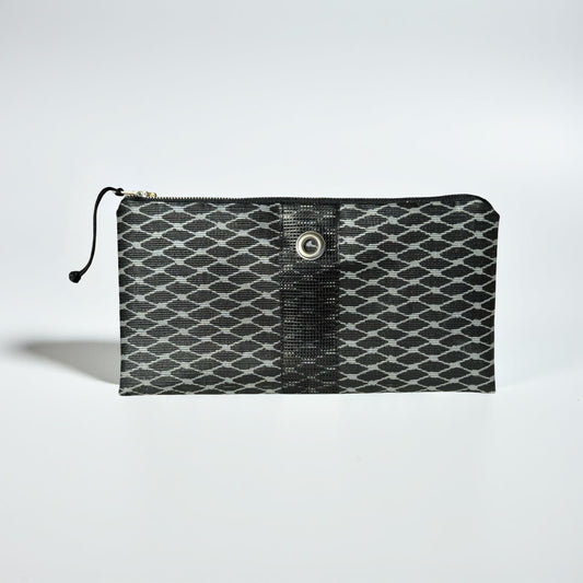 Metallic Silver & Black Clutch