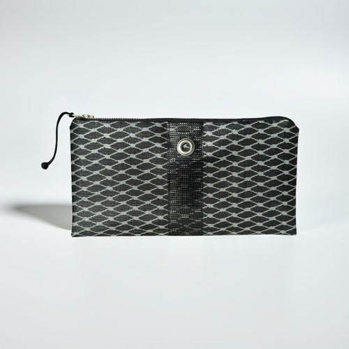 Metallic Silver & Black Clutch