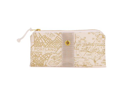 Casco Bay Chart in Gold Mini-Clutch